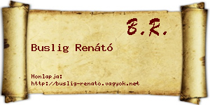 Buslig Renátó névjegykártya